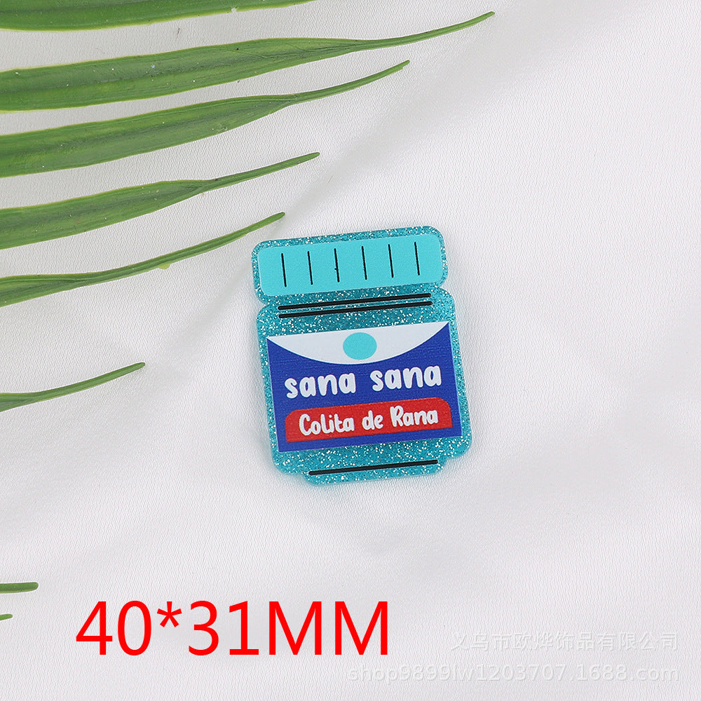 Wholesale 10pcs FlatBack Loose Powder Cartoon Acrylic Pin Cute DIY Patch